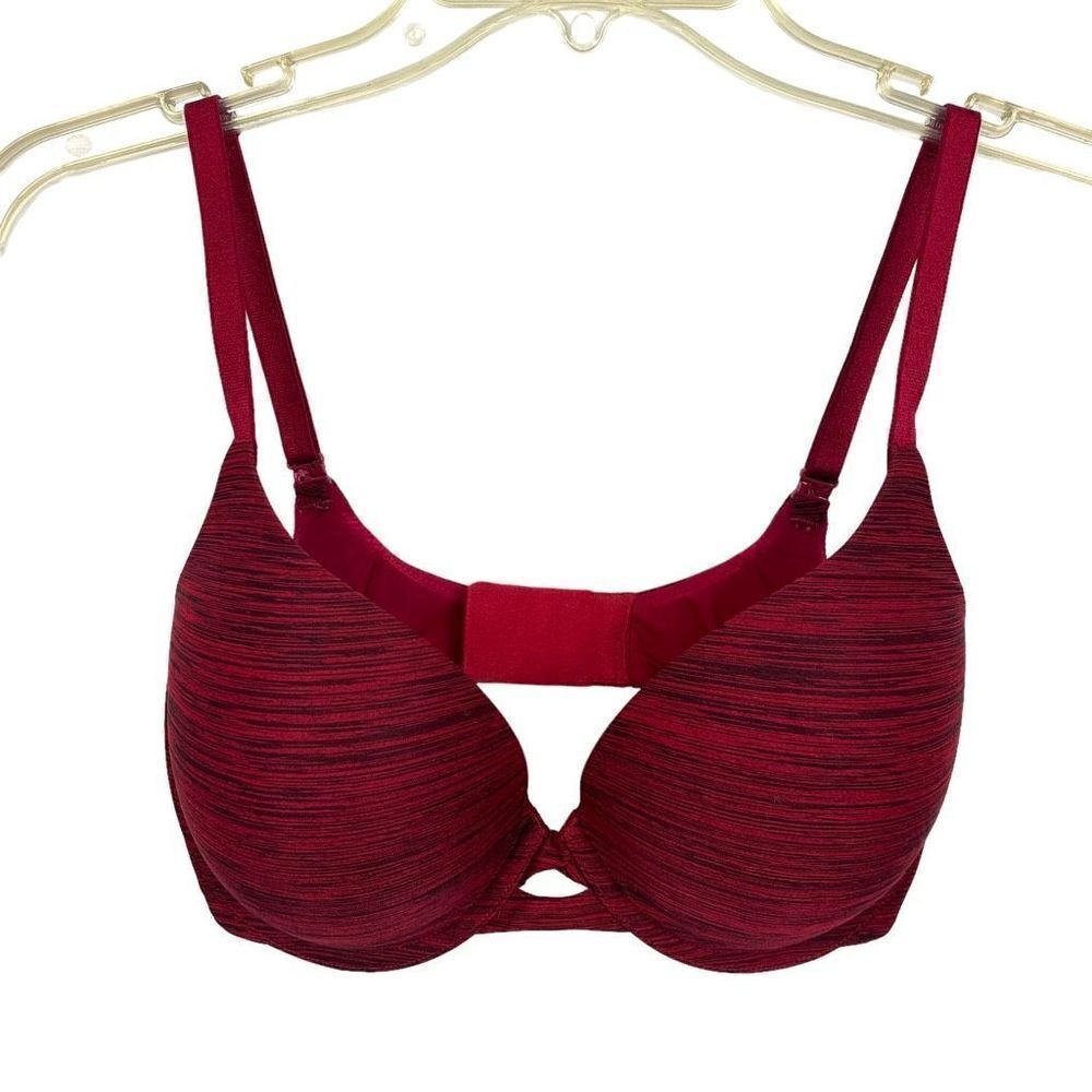 Victoria’s Secret Black and Red Striped Perfect Shape Push up Bra